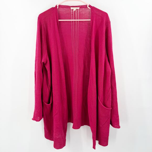 Eileen Fisher Sweaters - Eileen Fisher Cardigan Women's 1X NEW 100% linen knit cascade plus curvy NWOT